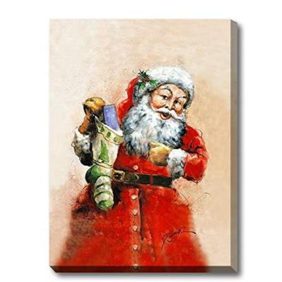 China Santa Claus Carrying Gifts Coming modern on Christmas Eve Print Painting Canvas Wall Art Pictures for sale