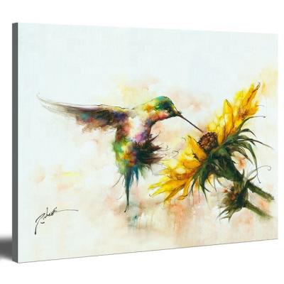 China Modern Animal Artwork Printed Picture Hummingbird Canvas Wall Art Printings for sale