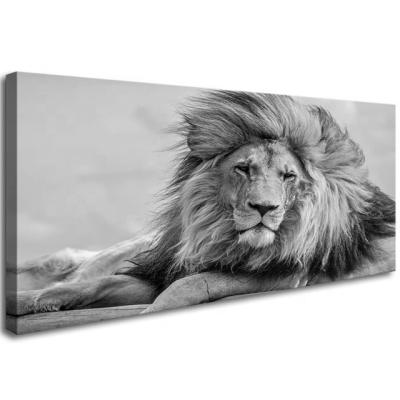 China Lion Picture Artwork Canvas Wall animal black and white modern Art Painting for living room for sale