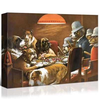 China Modern Dogs Playing Poker By C.M. Coolidge Picture Animals Pop Art Canvas Print Wall Art Painting for sale