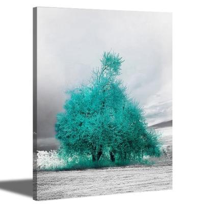 China Modern Nature Artwork Green Tree View Landscape Picture Canvas Print Wall Art Painting for sale