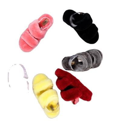 China Fashionable Winter Anti-slippery High Quality Women Fur Designer Wool Hairy Slippers For Outdoor Women for sale