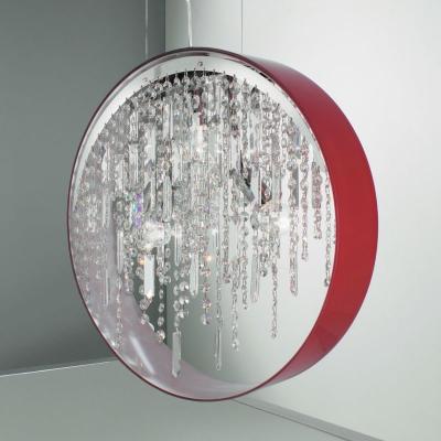 China Metal frame+crystal accents red crystal pendant chandelier for sale