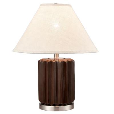 China Modern Glazed Ceramic Brown Table Lamp for Vila for sale