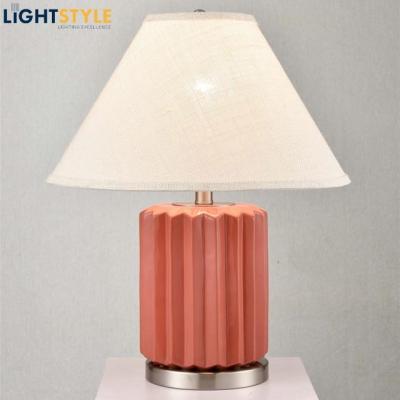 China Modern Glazed Husky Orange Ceramic Table Light Lamp For Hotel for sale