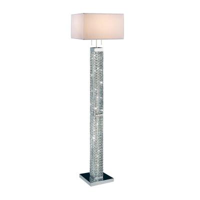 China Metal+crystal+Fabric Pleated Modern Crystal Shade Floor Lamp for sale