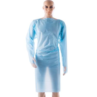 China Disposable Water Proof Apron CPE Gown With Long Sleeve for sale