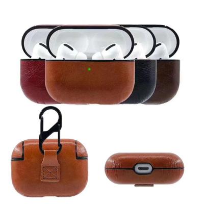 China Amazon Hot Selling Eco-friendly Cover Device For Airpods Pro Leather Case With Key Chain for sale