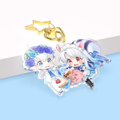 China Promotional Gift Souvenir Cute Anime Acrylic Car Logo Custom Key Chain Charms Clear Plastic Key Chain Ring Holder Llavero for sale