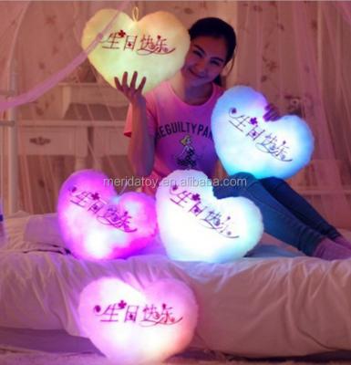 China Led LED Light Up Valentine Plush Heart Shape Cushion Pillow for sale