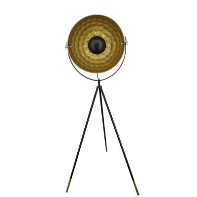 China New-designed black Irion up and down tripod floor lamp with inner gold leaf for sale