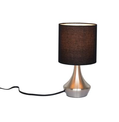 China Contemporary Classic Interior Decoration Lighting Metal Base TC Fabric Shade Table Lamp For Bedroom for sale