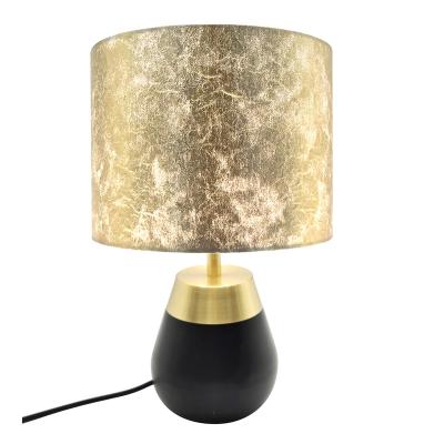 China New Contemporary Fashion Led Small Desk Light Decoration Lighting Aluminum Fabric Shade Touch Table Metal Base Gold Lamp For Bedroom for sale