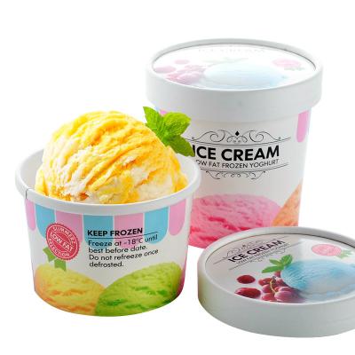 China Biodegradable Disposable Ice Cream Paper Cup Can Be Customized Snack Packing Bowl Ice Cream Paper Bowl for sale