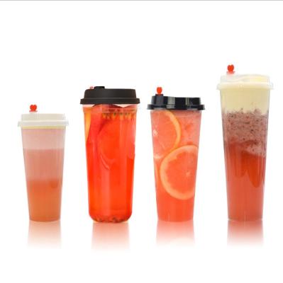 China Juice Cup Disposable Plastic Injection Biodegradable Stocked Eco-Friendly Disposable Monding Juice Cup for sale