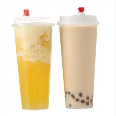 China Beverage Drink Cups PP Pet Plastic Disposable Cups With Lids X Flat Hole Cold Drinking for sale