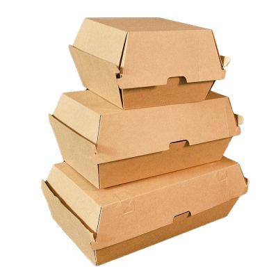 China Recycled Materials White Biodegradable Craft Fries Paper Packaging Boxes High Quality Hamburger Hamburger Paper Packaging Boxes for sale