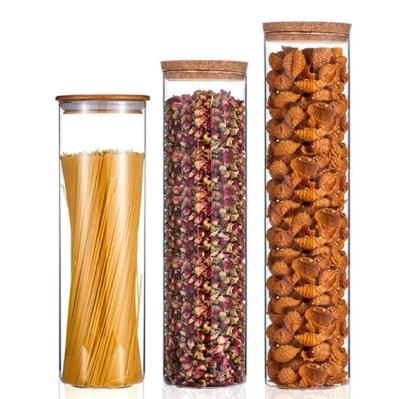 China High Borosilicate Freshness Preservation Glass Acacia Wood Storage Sealed Tea Beans Variety Boxes Custom Flavoring Boxes Kitchen Storage and Organ for sale