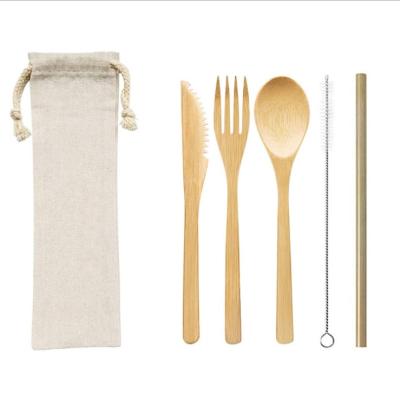 China Wholesale 100% Disposable Organic Fast Delivery Bamboo Cutlery Set For Travel for sale