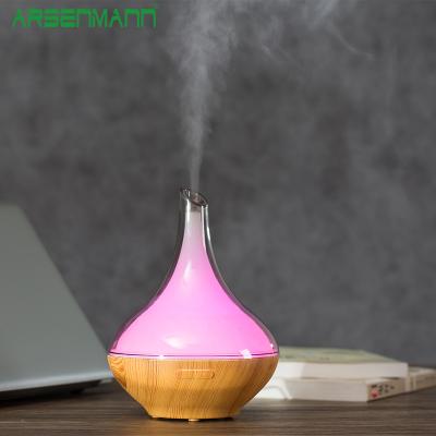 China 20-30 Square Meters LED Aromatherapy Colored Light Essential Oil Diffuser Base Pattern Marble Grain Wood Humidifier Humidifier for sale