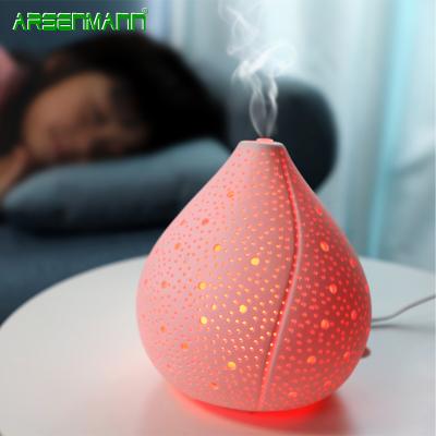 China Color Changing Portable Ceramic Aroma LED Air Stone 100ml Light Popular Exclusive Low Diffuser Switch For Bedroom Table Top for sale