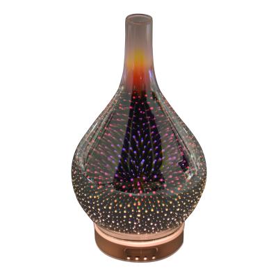 China Portable Household Factory Glass USB Aroma Air Aromatherapy Essential Oil Diffuser Humidifier with Light Display for sale