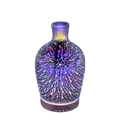 China Household Vase 3D Glass USB Ultrasonic Essential Oil Diffuser Electric Glass Aroma Oil Diffuser For Worry Stress Dog Smell for sale