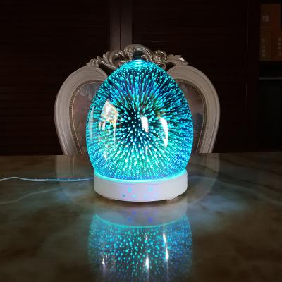 China Hot Selling Car Aromatherapy 3d Ultrasonic Diffuser Glass Perfume Diffuser Blown Glass Diffuser For Christmas Decor for sale