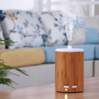 China Custom Made Ultrasonic Aroma Diffuser Wood Humidifier Wooden Household Air Essential Oil Diffuser Bamboo Grain Made of Real Wood for sale