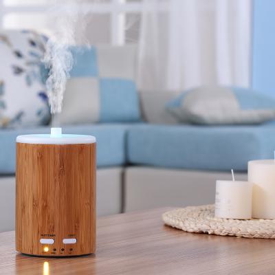 China Mini Steam Humidifier Portable Cool Household Aroma Diffuser Bamboo Aroma Wooden Air Humidifier Essential Oil Diffuser for sale