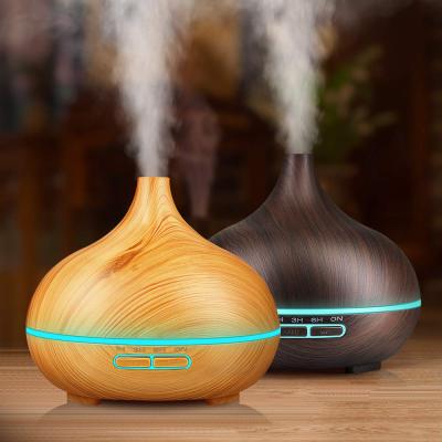 China Hotel factory direct sales 300ml with wooden remote control quiet grain large capacity humidifier ultrasonic aroma diffuser for sale