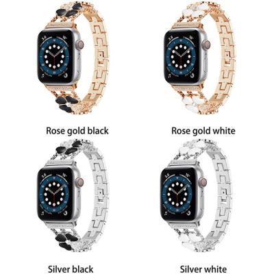 China Breathable Water Resistant Chain Strap For Apple Watch Band 6 Women Jewelry Metal Belt 44/40mm 38/42mm For iWatch Band Serie Se 6 Strap 5 4 3 for sale