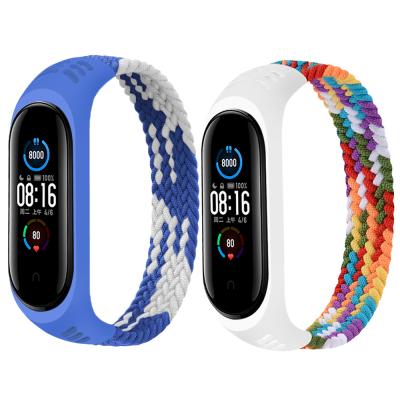 China New Water Resistant Nylon Strap For Xiaomi MI Band 6 4 3 5 Strap Wristband Braided Solo Loop Elastic Strap For MI Band 3 Watch Strap 4 5 6 for sale