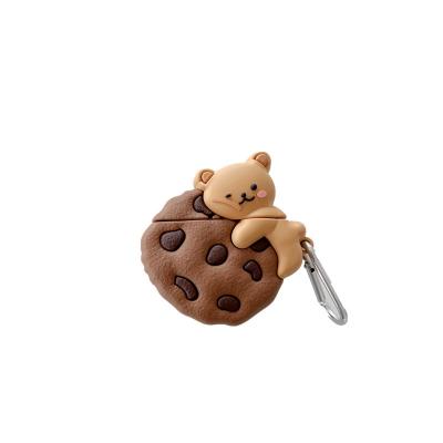 China Korea Eco-friendly Chocolate 3D Cartoon Chip Cookie Bear Silicone Earphone Soft Earphone Case For Apple Airpods Pro 2 Radio Headphone Cover for sale