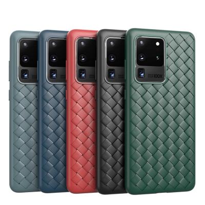 China High quality texture tpu leather weave cover For Samsung Galaxy S20 ultra S20 phone case For Samsung Galaxy S20 plus Coque Fundas soft for sale