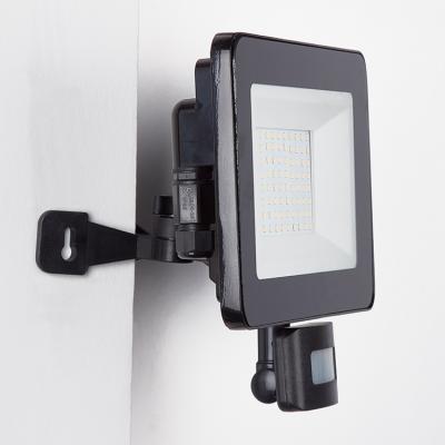 China Cheap Factory Price Garden Flood Light Portable 50 Watt LED Flood Light With PIR Sensor Install On 90 Degree for sale