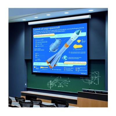 China Wall Mounted Projection Screen Business Motorized Screen Indoor Wall Mounted Projector Screen 100 Inches for sale