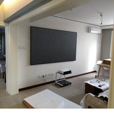 China 16:9 Wall Mounted SMAX 120 Inch Anti-light Black Diamond Projector Screen For Home Cinema 1cm Edge View for sale