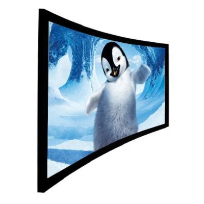 China Frame 120 Inch Curved Projector Screen With 3D Flexible Silver 3D Perforated SilverFor Home Theater Projection Film for sale