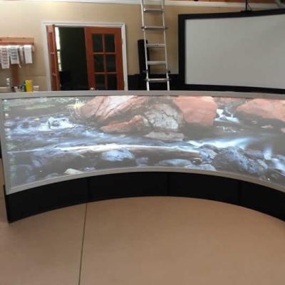 China 16:9 Silver Frame 3D Screen Aluminum Frame Curved Fixed Projection Screen for sale