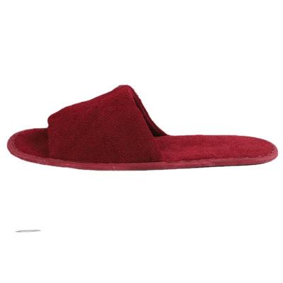 China Hotel Disposable Household Red Wine Slippers Home Hotel Spa Towel Travel Non-slip Portable Disposable Slippers for sale