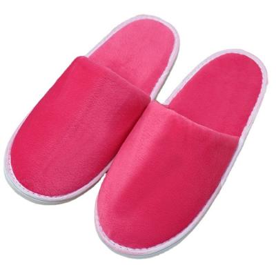 China Home Hotel Travel Spa Non Slip Disposable White Disposable EVA Sole Custom Logo Embroidered Hotel Room Guests SPA Hotel Slippers for sale