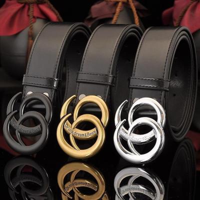 China Decoractive Wholesale Price Luxury Women's Designer Belts Famous Brands Letters Leather Belt For Women Men for sale