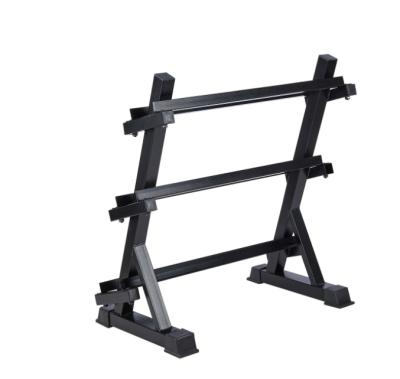 China Black Dumbbell Rack Gym Office Equipment Three Tiers 3 Layers for sale