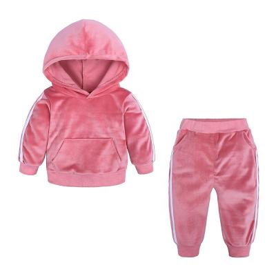 China Mosengkw Autumn Casual Two-Piece Children's Clothing Set Unisex Two-Piece Suit Children Gold Casual Velvet Leisure Sports for sale