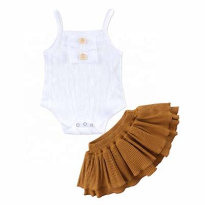 China Mosengkw Casual Cute Interesting Summer Design Sling Sleeveless Shorts Clothes Set Party Babies Clothing Set for sale