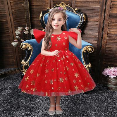 China Mosengkw Snowflake Kids Halloween Dress Summer Breathable Hot Selling Printed Sleeveless Tutu Dress With Headband 1-10 Years for sale