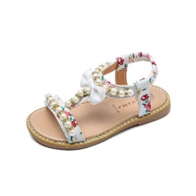 China High Quality Beautiful Mosengkw Pearl Summer Sandals Deodorization Decoration Non-slip Children Shoes For Little Girls for sale