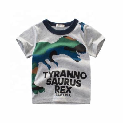 China Mosengkw 2021 anti-pilling boy casual T-shirt soft cotton printed cute dinosaur cheap price kids T-shirt for sale