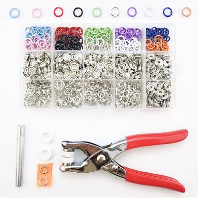 China DIY 200 Wide Sets Metal Snaps Buttons With Fastener Pliers Press Tool Kit For Sewing And Crafting (10 Colors) for sale